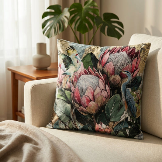 Crane on Protea
