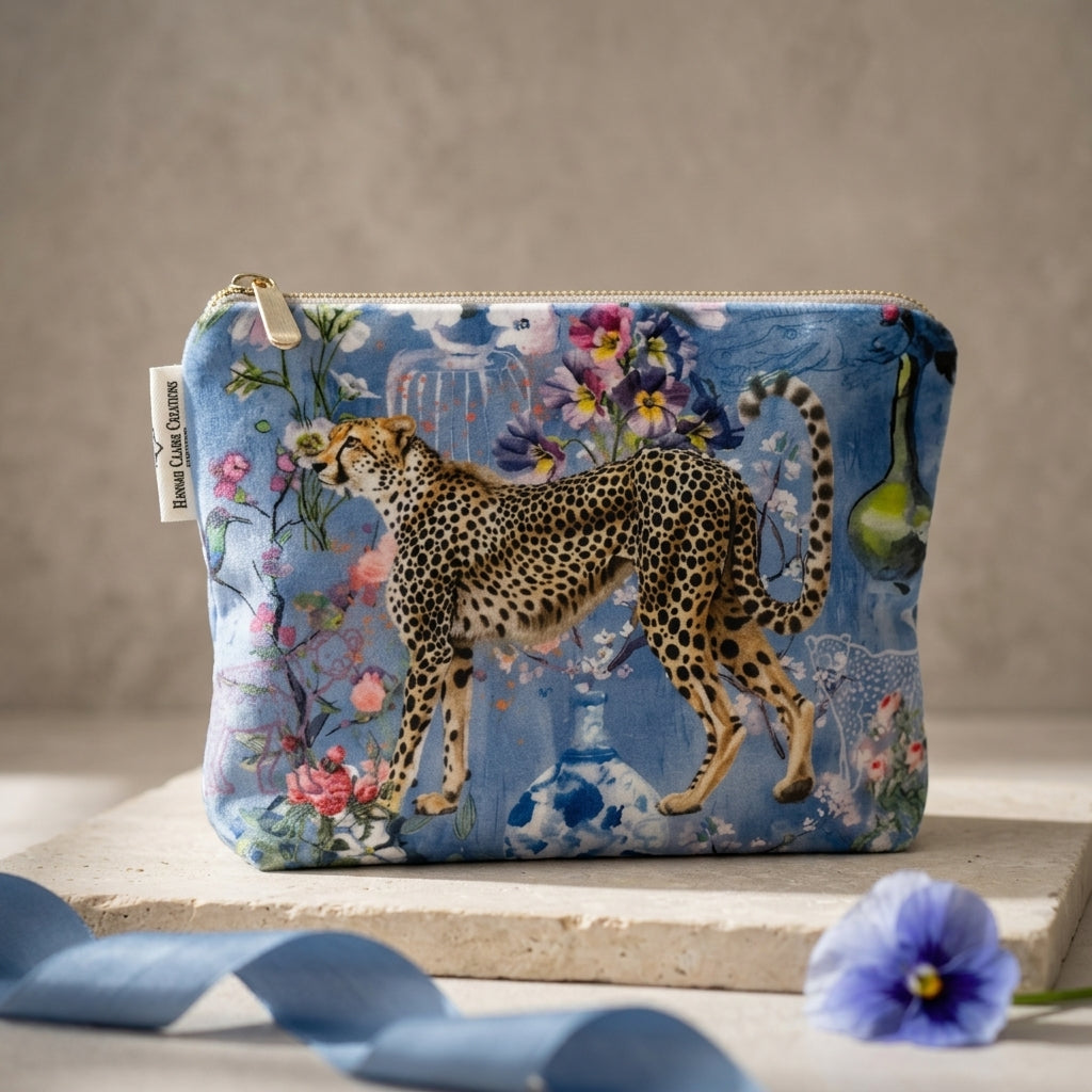 Blue Floral Cheetah