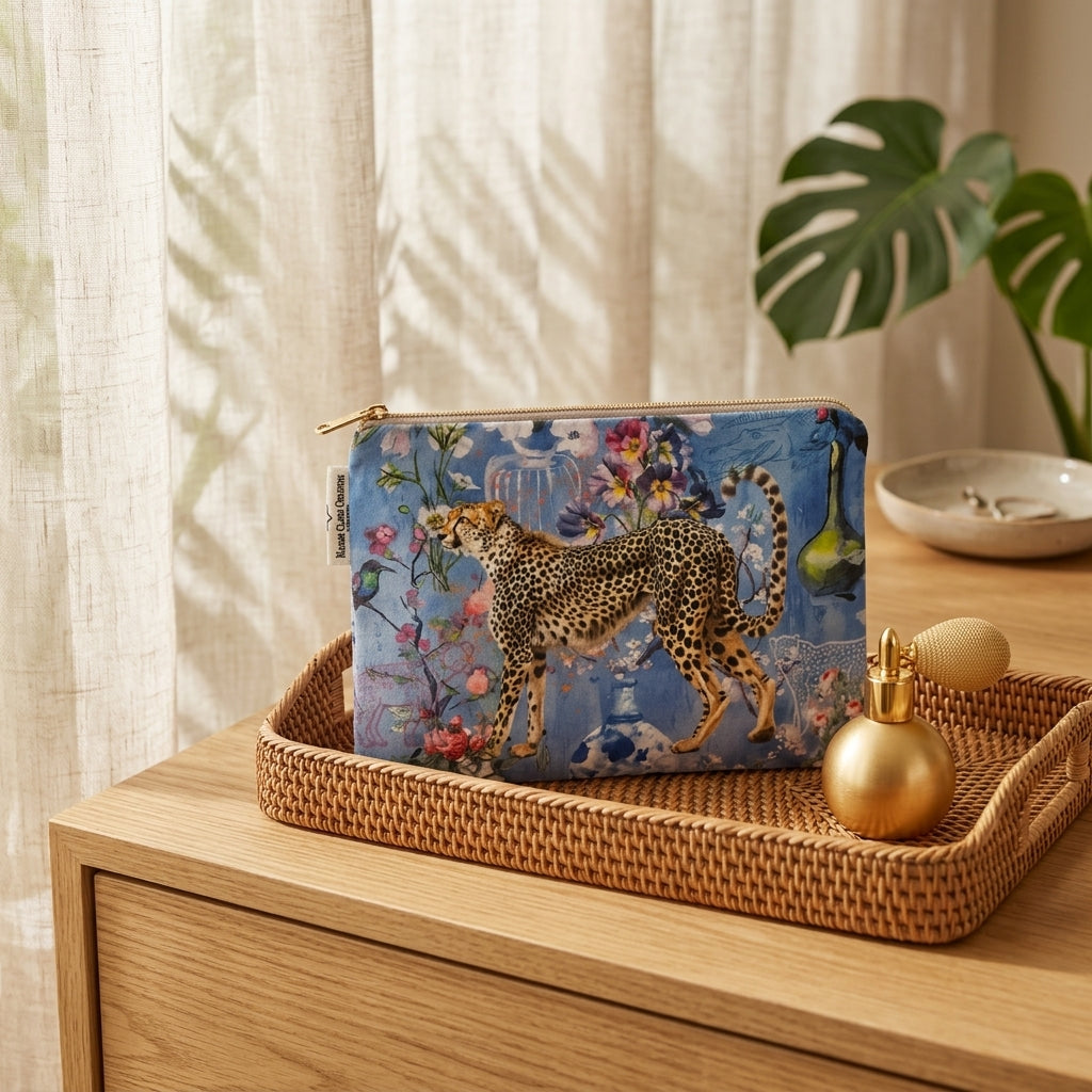 Blue Floral Cheetah