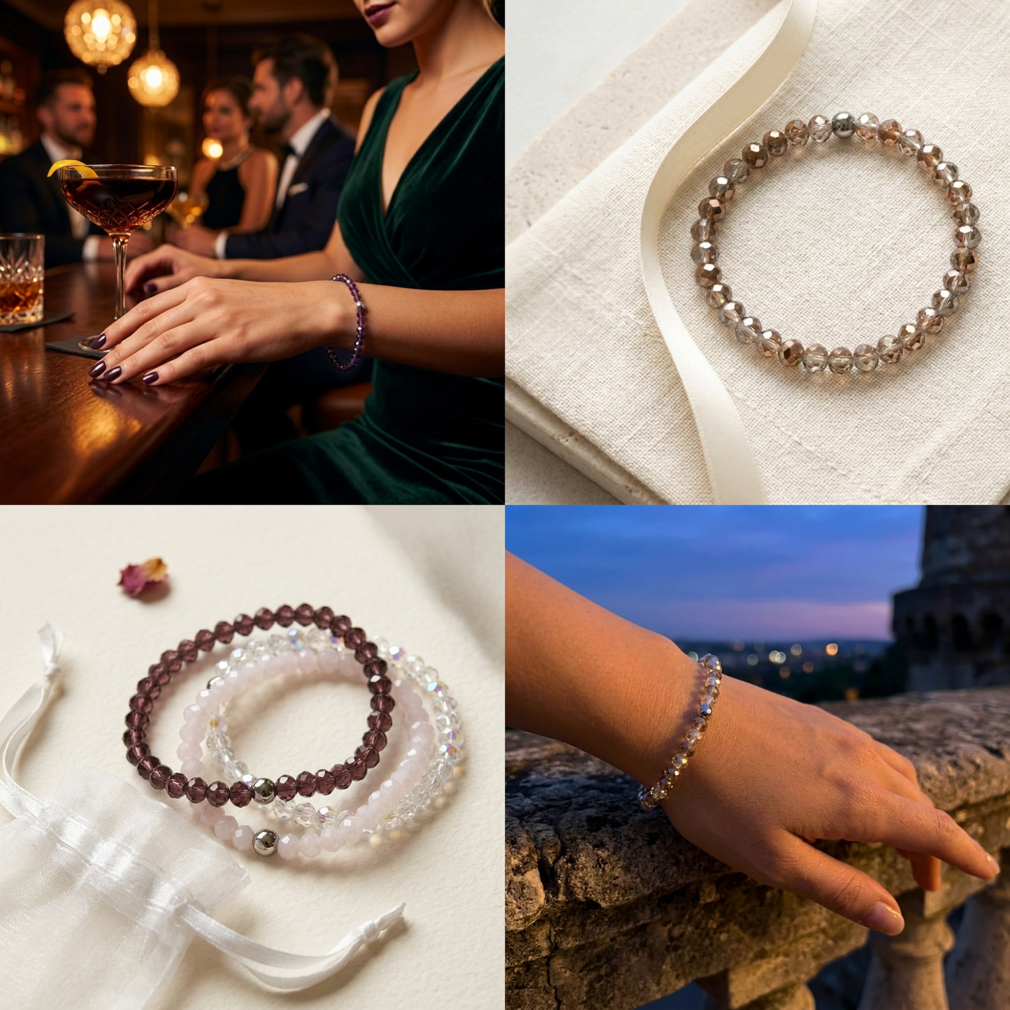 Crystal glass · Stretch Bracelets